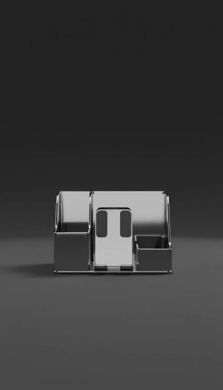 Chrome Silver Modular Desk Organizer